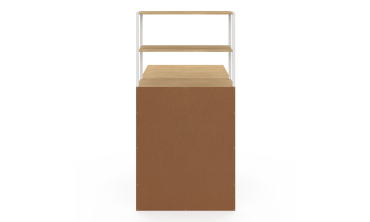 Bureau bibliothèque 2 en 1 pliable Raya blanc et bois