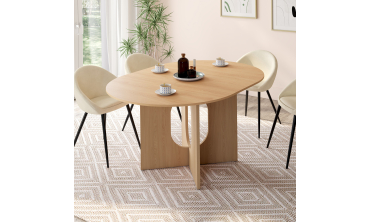 Table à manger ronde extensible Mathis bois  Ø110-150cm