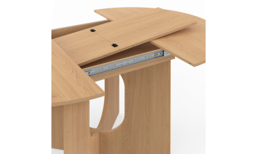 Table à manger ronde extensible Mathis bois  Ø110-150cm