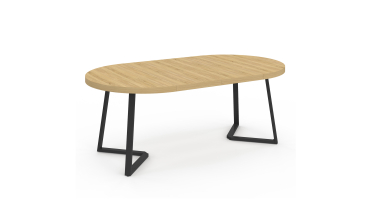Table à manger ronde extensible Sana bois et noir Ø110-200cm