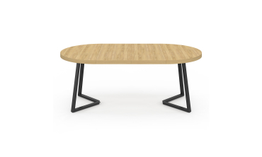 Table à manger ronde extensible Sana bois et noir Ø110-200cm
