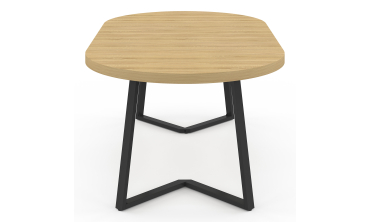 Table à manger ronde extensible Sana bois et noir Ø110-200cm