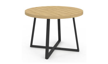 Table à manger ronde extensible Sana bois et noir Ø110-200cm