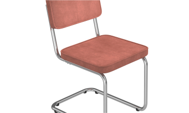 Chaises Naya en bouclette terracotta et pied métal cantilever - lot de 4