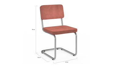Chaises Naya en bouclette terracotta et pied métal cantilever - lot de 4