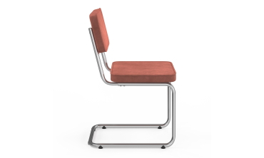 Chaises Naya en bouclette terracotta et pied métal cantilever - lot de 4