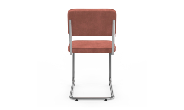 Chaises Naya en bouclette terracotta et pied métal cantilever - lot de 4