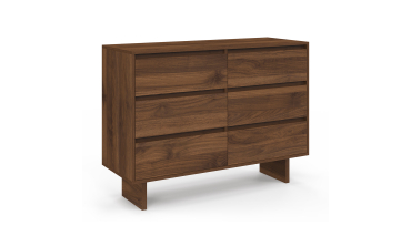 Commode Yumi 6 tiroirs en bois effet noyer