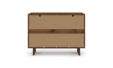 Commode Yumi 6 tiroirs en bois effet noyer