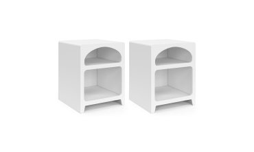 Tables de chevet organiques blanches - lot de 2