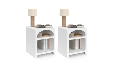 Tables de chevet organiques blanches - lot de 2