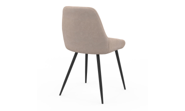Chaises Ornella en tissu taupe et pieds métal noirs - lot de 2