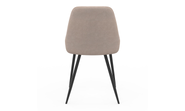 Chaises Ornella en tissu taupe et pieds métal noirs - lot de 6