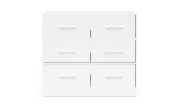 Commode Uma 6 tiroirs blanc