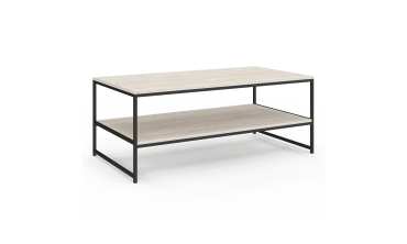 Table basse Memphis double plateau effet travertin 113cm