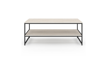 Table basse Memphis double plateau effet travertin 113cm