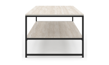 Table basse Memphis double plateau effet travertin 113cm
