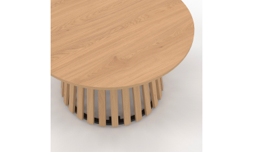 Table basse ronde Camélia pieds lattes