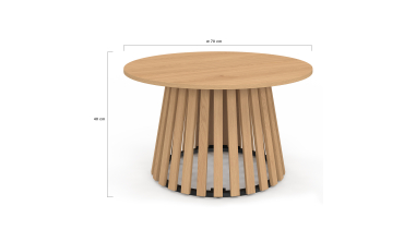 Table basse ronde Camélia pieds lattes