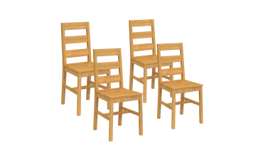 Chaises Alfie en bois de pin - lot de 4