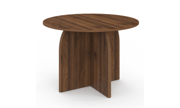 Table à manger ronde extensible Japandi effet noyer Ø110-150cm