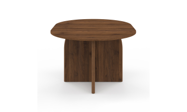 Table à manger ronde extensible Japandi effet noyer Ø110-150cm