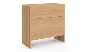 Table d'appoint mini bar Faustine bois et lattes