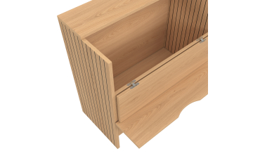 Table d'appoint mini bar Faustine bois et lattes