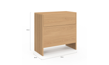 Table d'appoint mini bar Faustine bois et lattes