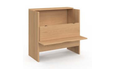 Table d'appoint mini bar Faustine bois et lattes