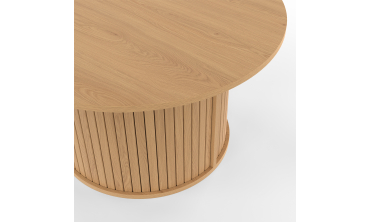 Table basse ronde Albane pieds lattes