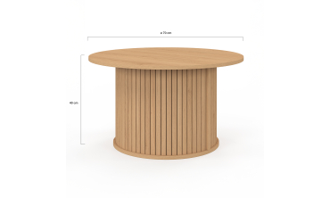 Table basse ronde Albane pieds lattes