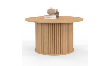 Table basse ronde Albane pieds lattes