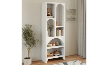 Etagère organique 6 compartiments blanche 160cm