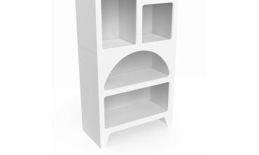Etagère organique 6 compartiments blanche 160cm