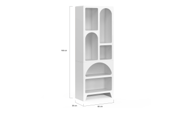 Etagère organique 6 compartiments blanche 160cm