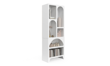 Etagère organique 6 compartiments blanche 160cm