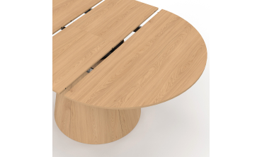 Table à manger ronde extensible Elvis bois Ø110-150cm