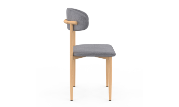 Chaises Callisto en tissu gris et pieds métal - lot de 6