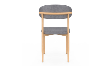 Chaises Callisto en tissu gris et pieds métal - lot de 6
