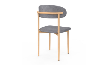 Chaises Callisto en tissu gris et pieds métal - lot de 6