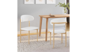 Chaises Callisto en bouclette et pieds métal - lot de 6