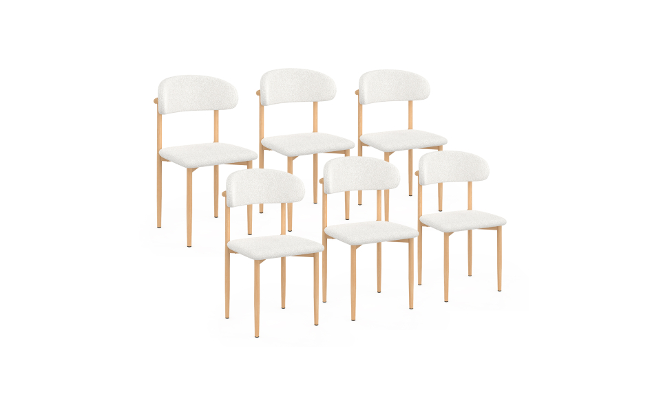 Chaises Callisto en bouclette et pieds métal - lot de 6 Chaises Callisto en bouclette et pieds métal - lot de 6