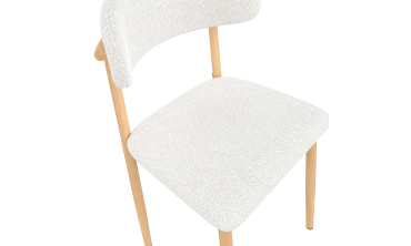 Chaises Callisto en bouclette et pieds métal - lot de 6