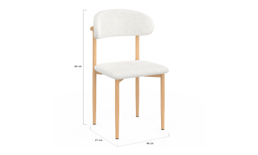 Chaises Callisto en bouclette et pieds métal - lot de 6