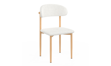 Chaises Callisto en bouclette et pieds métal - lot de 6