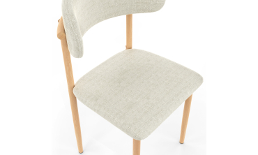 Chaises Callisto en tissu beige et pieds métal - lot de 6