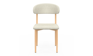 Chaises Callisto en tissu beige et pieds métal - lot de 6