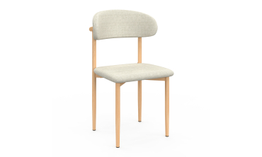 Chaises Callisto en tissu beige et pieds métal - lot de 6