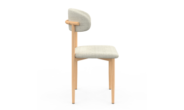 Chaises Callisto en tissu beige et pieds métal - lot de 6